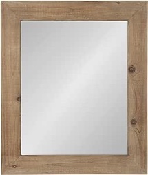 Kate and Laurel Garvey Wood Framed Wall Mirror, 24X18”, Rustic Brown