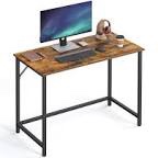 VASAGLE 39-Inch Computer Writing Desk, Home Office Small Study Workstation, Industrial Style PC Laptop Table, Steel Frame, 39.4, Honey Brown + Black