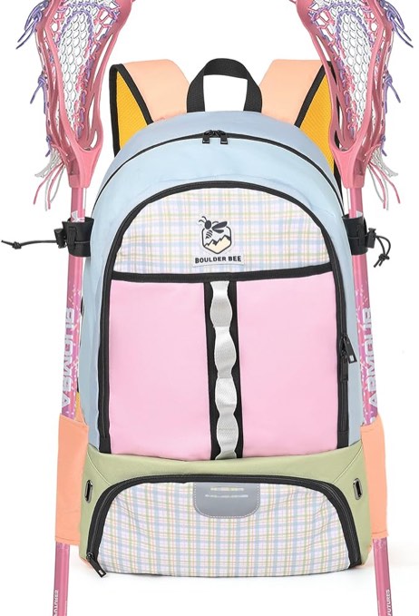 BOULDER BEE | Lacrosse Backpack | Lacrosse Bags with Stick Holders | Field Hockey Bag | Lacrosse Gift for Women