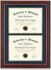 Minesaxel Double Diploma Frames 14x20 Fits Two 8.5x11 Inch Certificates, Documents and College Degree, Cherry Red Frame with Golden Trim for 8 1/2 x 11 with Blue Gold Double Mat, Wall Mounting