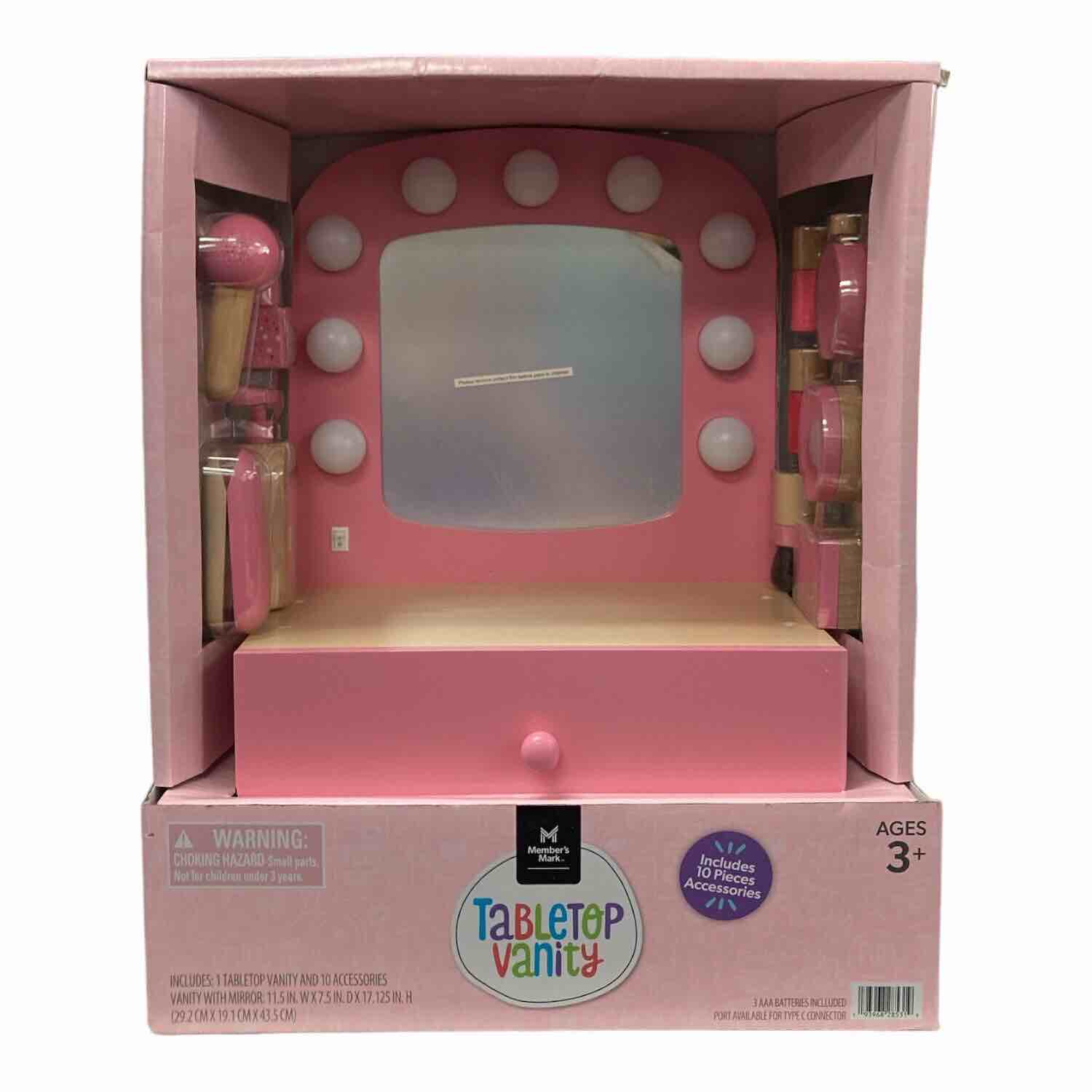 Member's Mark Kid's Mid-Century Modern Tabletop Vanity, Pink