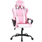 Gaming Chair Office Chair Desk Chair Ergonomic Executive Swivel Rolling Computer Chair with Lumbar Support, Pink