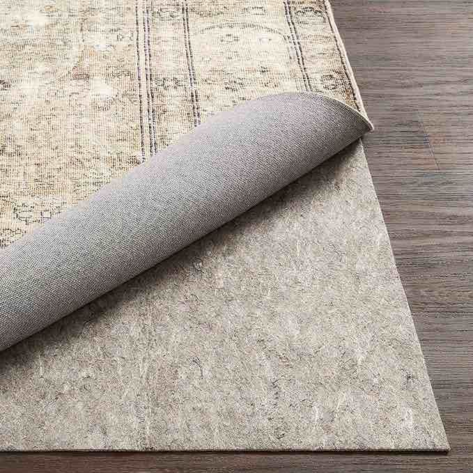 Loloi Loloi-Grip Rug Pad, FPAD2 Grey, 2'-0" x 8'-0", .13" Thick, Gray, 1/4 inch, Reversible, Soft, Cushion, Low Profile, Hardwood, Carpet, Tile, Vinyl, Linoleum, Multi Surface, Trim to fit, Rug Pad