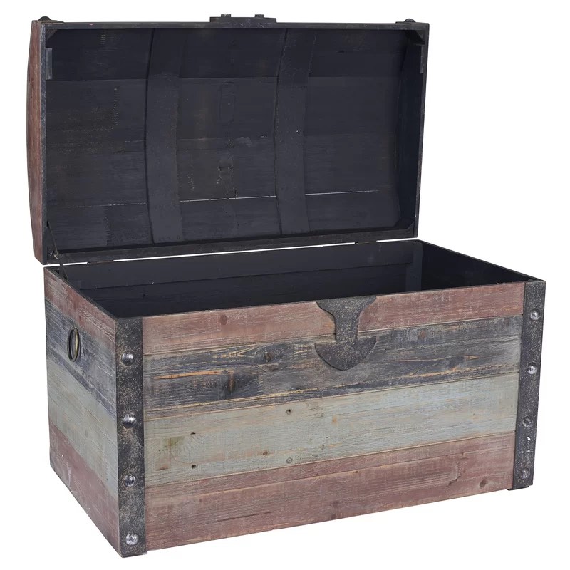 Braydon Large Weathered Wooden Storage Trunk