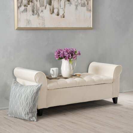 Claxton Upholstered Flip top Storage Bench