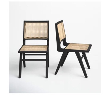 Charlie Solid Wood Cane Back Dining Side Chair