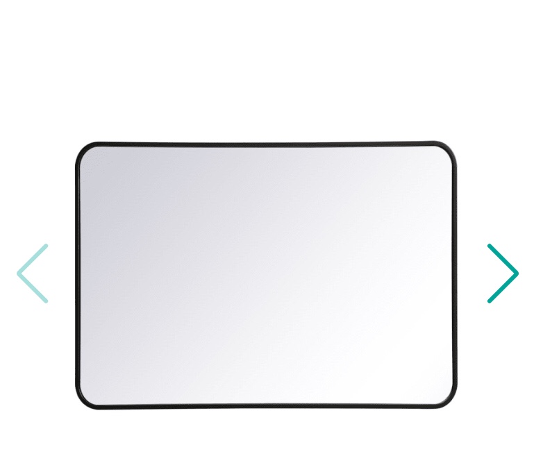 Black Metal Mirror With Beveled Frame (similar to stock photo)