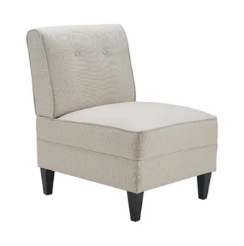 Serta Copenhagen Tufted Armless Accent Chair with Cushioned Seat and Padded Back