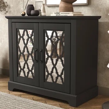 Chessani 29.3'' Tall 2 - Door Mirrored Accent Cabinet