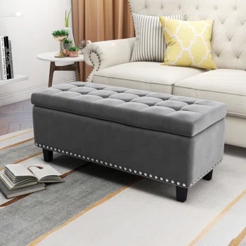 Ouzts Upholstered Flip Top Storage Bench