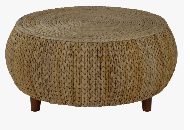 Gallerie Decor Bali Breeze Low Round Transitional Wood Accent Table in Natural