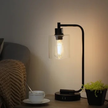 Cloutier 16.3" Black Desk Lamp with USB