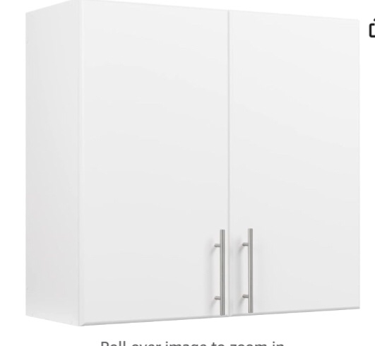 Prepac White Cabinet: Elite Wall Cabinet, WEW-3224 Garage Cabinet with Storage Shelf, Stackable 16"D x 32"W x 24"H, Perfect as a Garage Storage Cabinet with Doors and Shelves