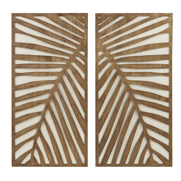 Birch Palms Two-tone Wood Panel Wall Décor