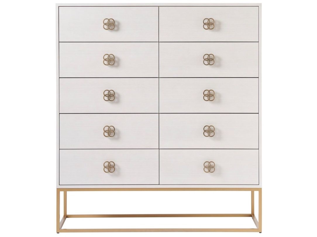 Universal Furniture Love Joy Bliss Peony Drawer Chest in Alabaster