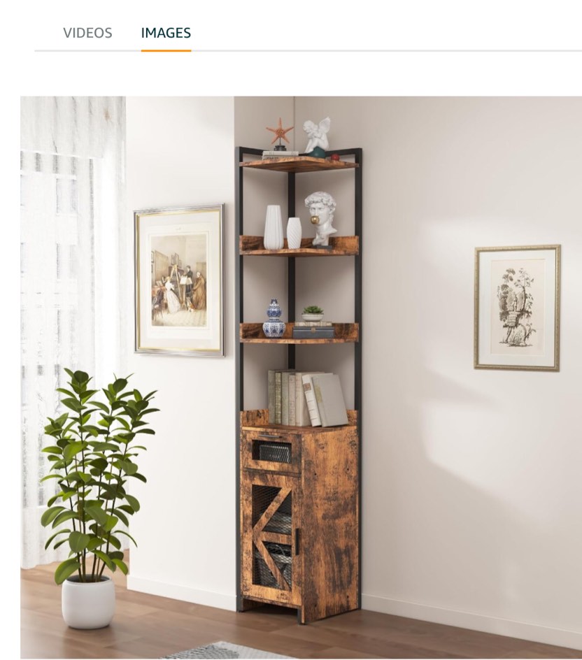 LDTTCUK Corner Cabinet, 7-Tier Corner Shelf with Drawer, 72" Tall Corner Bookshelf Corner Display Storage Cabinet for Living Room, Bedroom, Office, Small Space, Grey