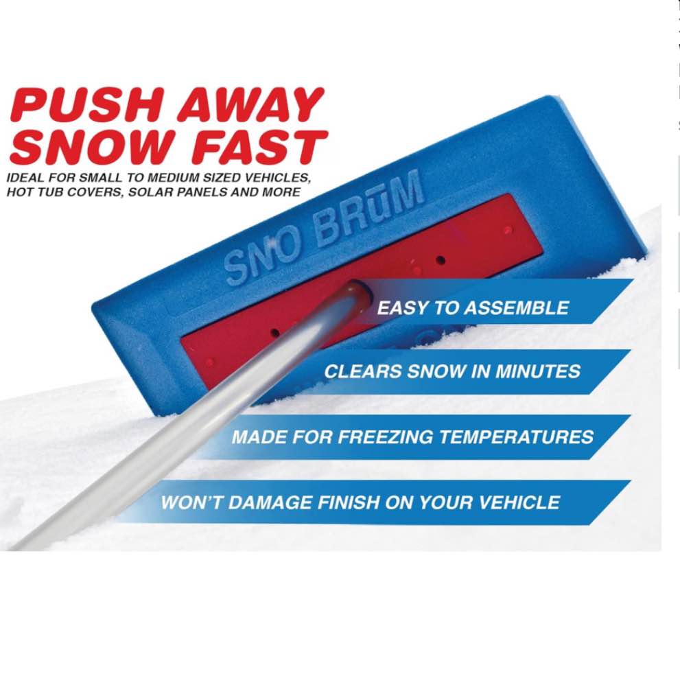 SNOBRUM SnoMAXX, Premium Snow Remover for Cars, Trucks and Larger Vehicles - 40-72 Inch Telescoping Handle, No-Scratch Foam Head - Comfortable Handle to Push Snow Away Easily