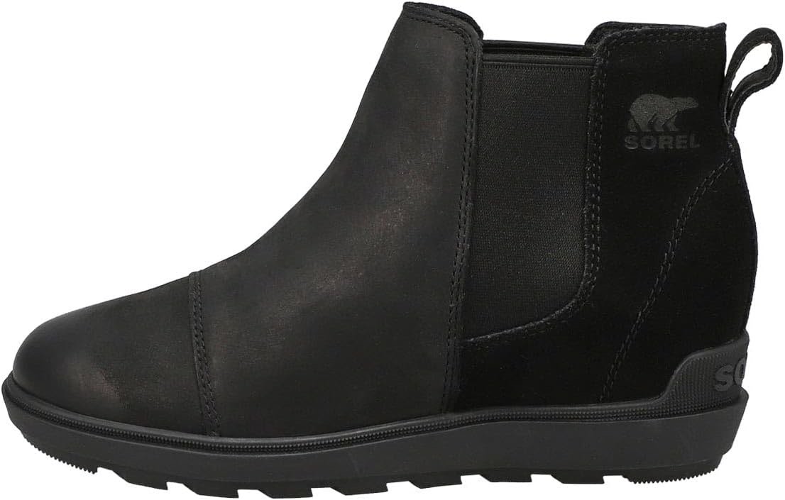 Sorel Women’s Evie ll Chelsea Boots Black/Sea Salt , Size 8.