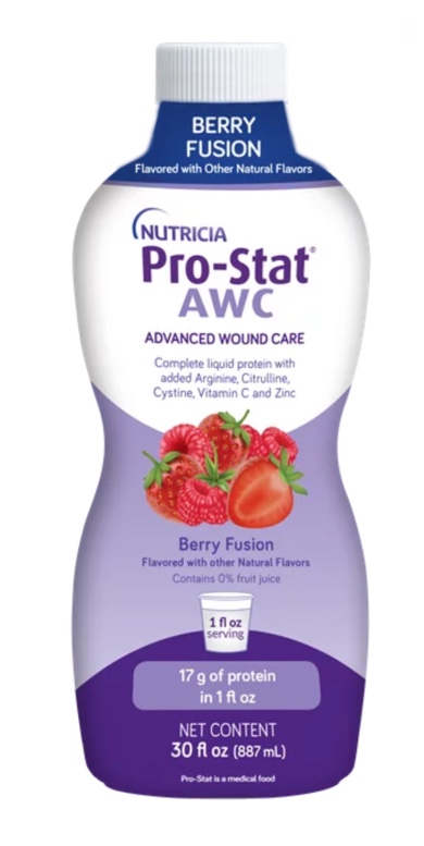 Pro-Stat Advanced Wound Care (AWC), Concentrated Liquid Protein Medical Food - Berry Fusion, 30 Fl Oz Bottle (Case of 4)