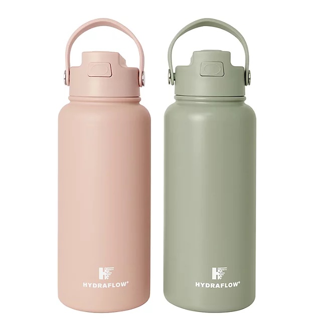Hydraflow 34-oz. Hybrid Double Wall Stainless Steel Bottle , 2 Pack 