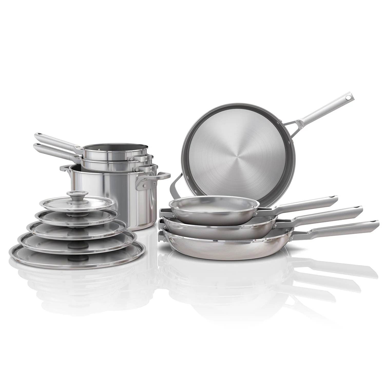 t Ninja EverClad 12-Piece Tri-Ply Commercial-Grade Stainless Steel Cookware 