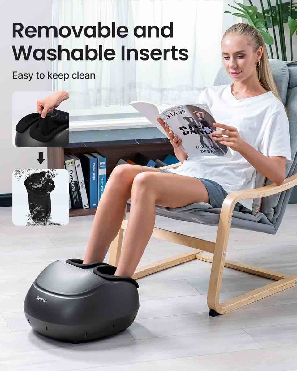 Foot Massager Machine with Heat, Shiatsu Deep Kneading, Multi-Level Settings, Delivers Relief for Tired Muscles and Plantar Fasciitis, Fits Feet Up... foot massager pro home end office