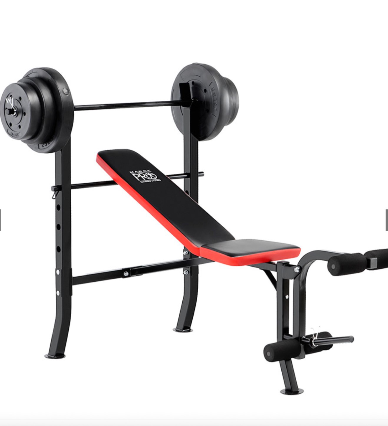 Marcy Pro Standard Weight Bench with 100 lb Weight Set | PM-2084