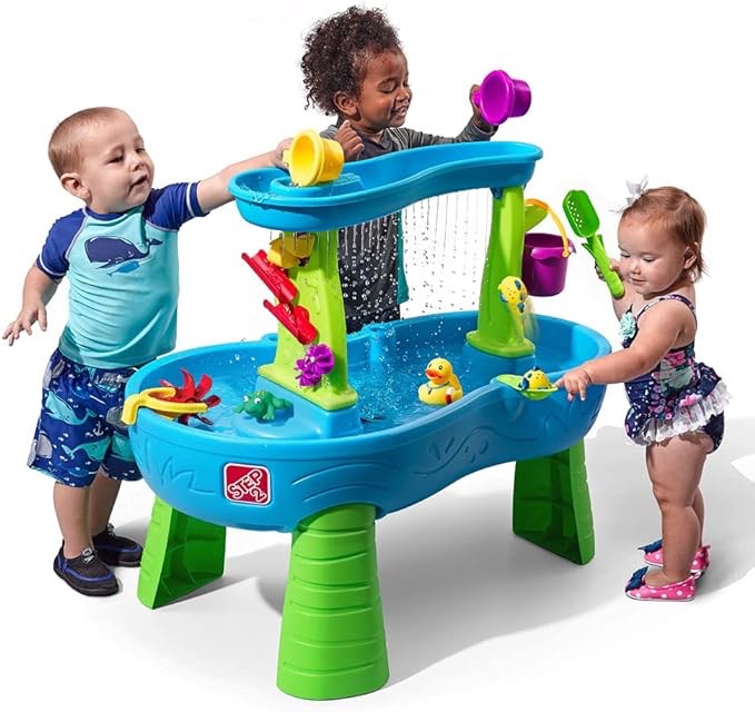Step2 Rain Showers Splash Pond Water Table | Kids Water Play Table with 13-Pc Accessory Set, Multicolor, Small Pack