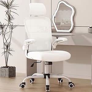 Mimoglad Office Chair, High Back Ergonomic Desk Chair with Adjustable Lumbar Support and Headrest, Swivel Task Chair with flip-up Armrests for Guitar Playing, 5 Years Warranty