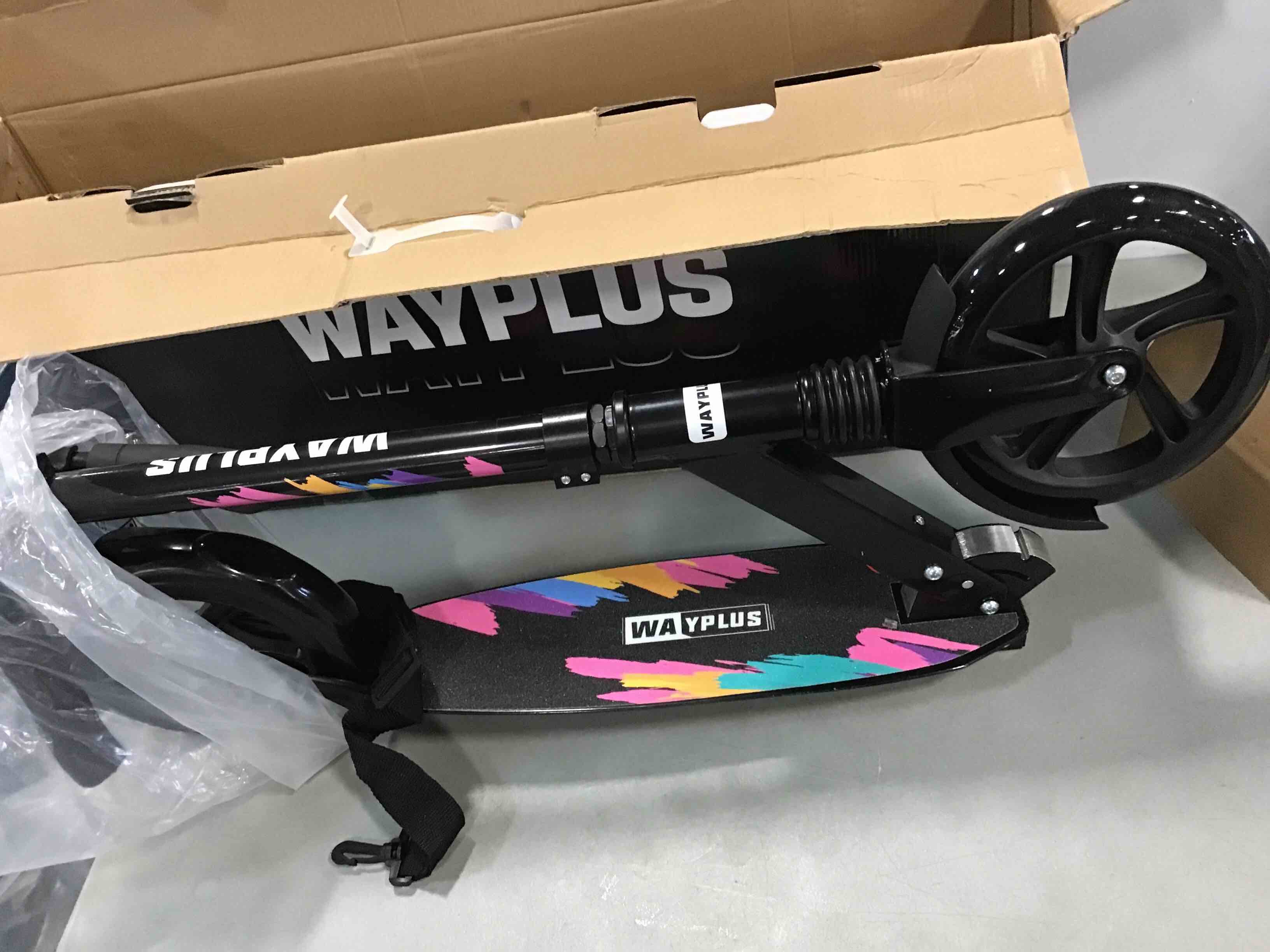 WAYPLUS Kick Scooter for Teens & Adults. Max Load 240 LBS. Foldable, Lightweight, 9â€_x009d_Big Wheels, 4 Adjustable Level. Bearing ABEC9