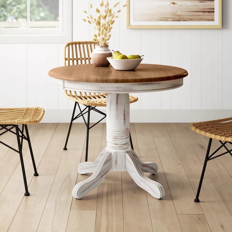 Bonas Round Solid Wood Dining Table top