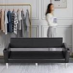 PVC Leather Waiting Room Bench Guest Chairs Draped in , 60.6'' Conference Room Chairs with 2 Cup Holders