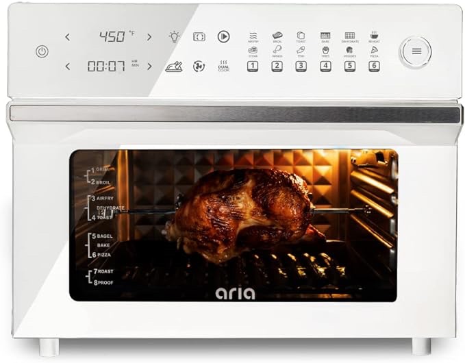 Aria Air Fryers Ariawave 36Qt Air Fryer Oven, White, Extra Large