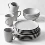 Landing High End Furniture 16 Piece Dinnerware Set, Gray