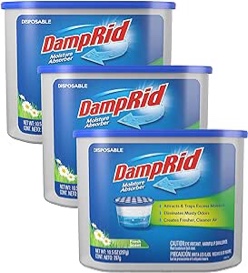 DampRid Fresh Scent Disposable Moisture Absorber, 10.5 oz., 3 Pack – Attracts & Traps Excess Moisture, Eliminates Musty Odors, Creates Fresher, Cleaner Air, White
