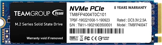 TEAMGROUP MP34 4TB with DRAM SLC Cache 3D NAND TLC NVMe 1.3 PCIe Gen3x4 M.2 2280 Internal SSD (Read/Write Speed up to 3,500/2,900 MB/s) Compatible Laptop & PC Desktop TM8FP4004T0C101 4TB Movement