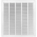 25" X 30" Steel Return Air Filter Grille for 1" Filter - Easy Plastic Tabs for Removable Face/Door - HVAC DUCT COVER - Flat Stamped Face -White [Outer Dimensions: 26.75w X 31.75h]