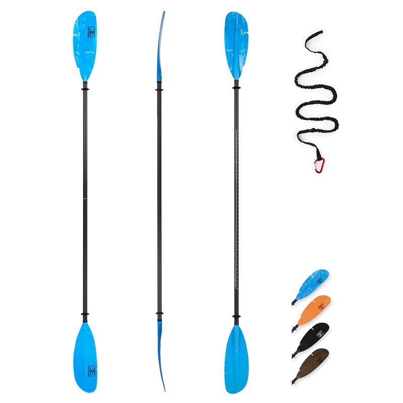 OCEANBROAD Fishing Kayak Paddle -98in / 250cm Carbon Fiber Shaft, Blue