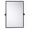 Blakley 24 in. W x 36 in. H Large Rectangular Metal Framed Pivot Wall Mounted Bathroom Vanity Mirror in Matt Black