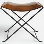 Iron Leather Stool