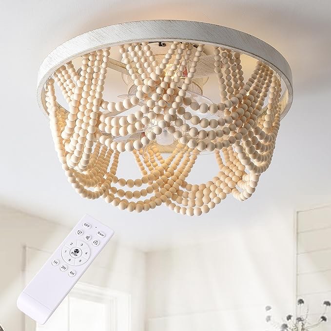 Golded Flowers Ceiling Fan With Lights