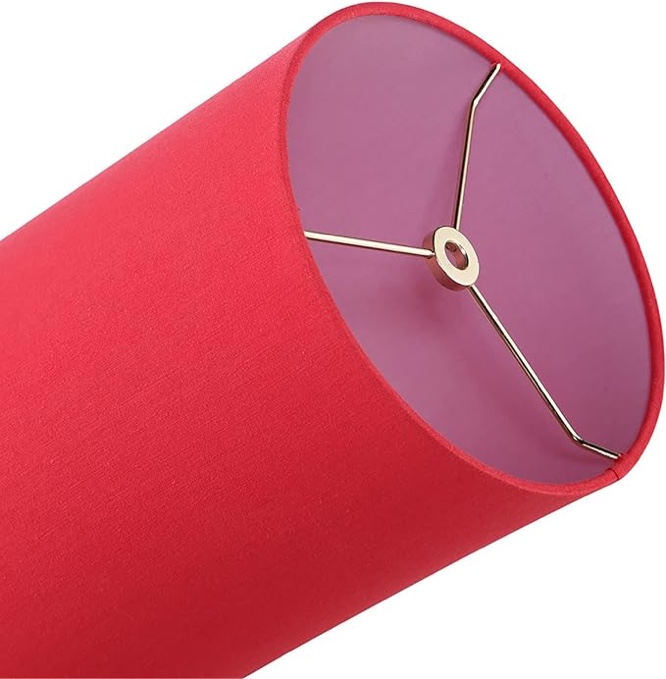  Creative Contemporary Design Hardback Drum Spider Shade, Linen Rich Red
