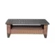 Wicker Coffee Table with Rattan Wicker Table with Slat Top