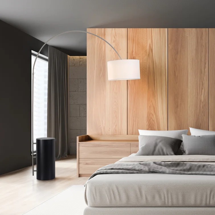 Palos Verdes Arc Floor Lamp - 82", Dark Brown & Brushed Nickel, Dimmer