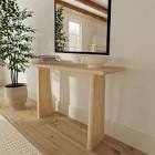 Trapezium Plank Wood Console Table