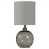 20 in. Smoke Table Lamp with White Hardback Fabric Shade