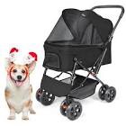 Wedyvko Pet Stroller - Dog Strollers for Medium Dogs and Cats with Reversible Handle, Easy to Walking Dog Stroller 360 Rotating Front Puppy Stroller for Small Dogs with Mesh Windows, Removable Liner