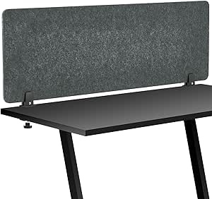 Colarr Sound Proof Dividers with Clamp 16 x 47 '' Mounted Desk Divider Desk Privacy Panel Acoustic Absorbing Desk Partition Privacy Boards for Office Desktop Accessories Reduce Distractions