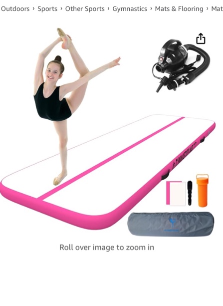 YASKA Gymnastics Mats for Tumbling Kids - 13ft Inflatable Tumbling Mat, Air Track Tumbling Mat 16 ft Gymnastics Mat 13 ft, Cheer Training Equipment, Gym Mats for Home Gymnastics, Tumble Track Mats for Gymnastics, Crash Pad Gymnastics, Blow Up Gymnastics Tumbling Mat, Yoga Mat Cheerleading Mattress 4 inch Thick