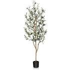 Kazeila Artificial Olive Tree 5FT Tall Faux Silk Plant for Home Office Decor Indoor Fake Potted Tree with Wood Branches and Fruits